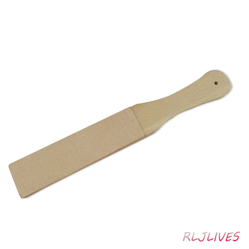 Wooden Handle Double-Sided Leather Strop Sharpening Tool