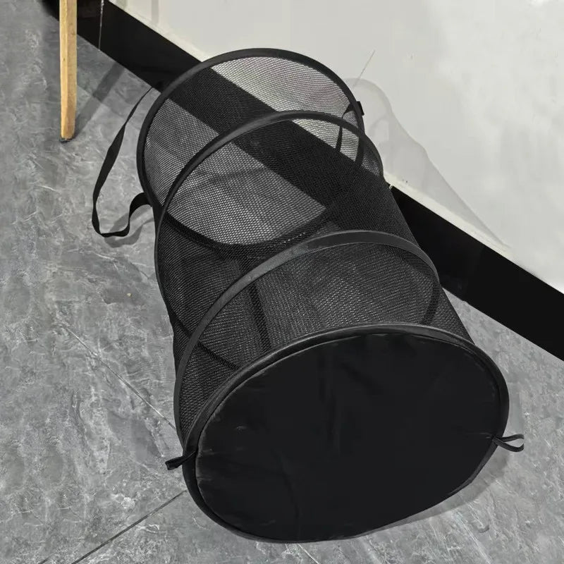 Large Collapsible Laundry Hamper – Foldable Mesh Basket