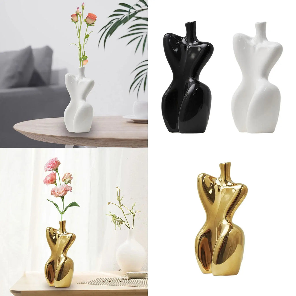 Kesoto Ceramic Body Vase – Abstract Female Form Flower Pot