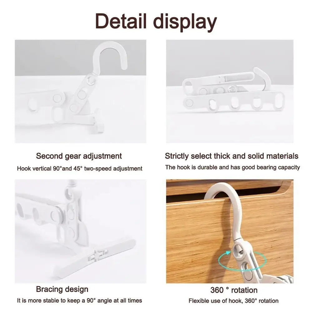 Portable Foldable 5-Hole Travel Clothes Drying Rack & Hanger