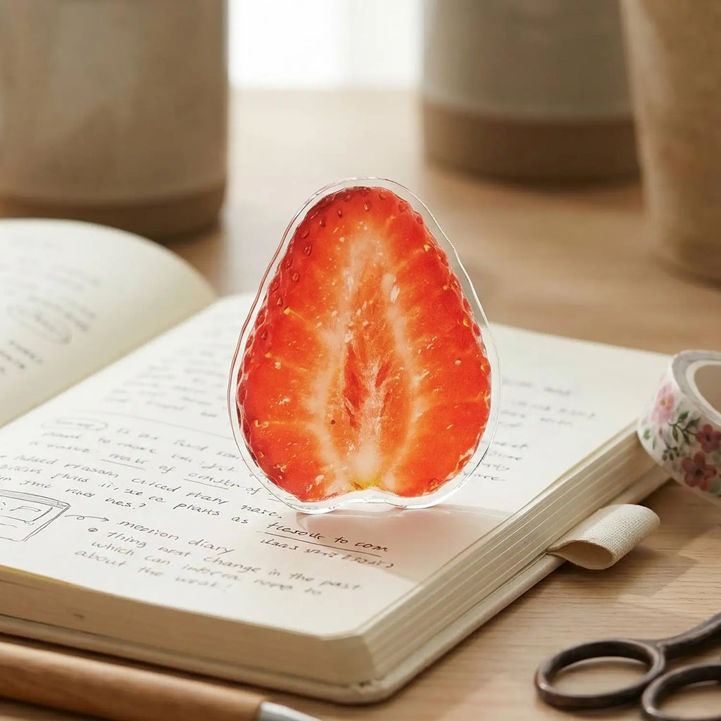 Acrylic Fruit Bookmarks Set – 7 Translucent Designs