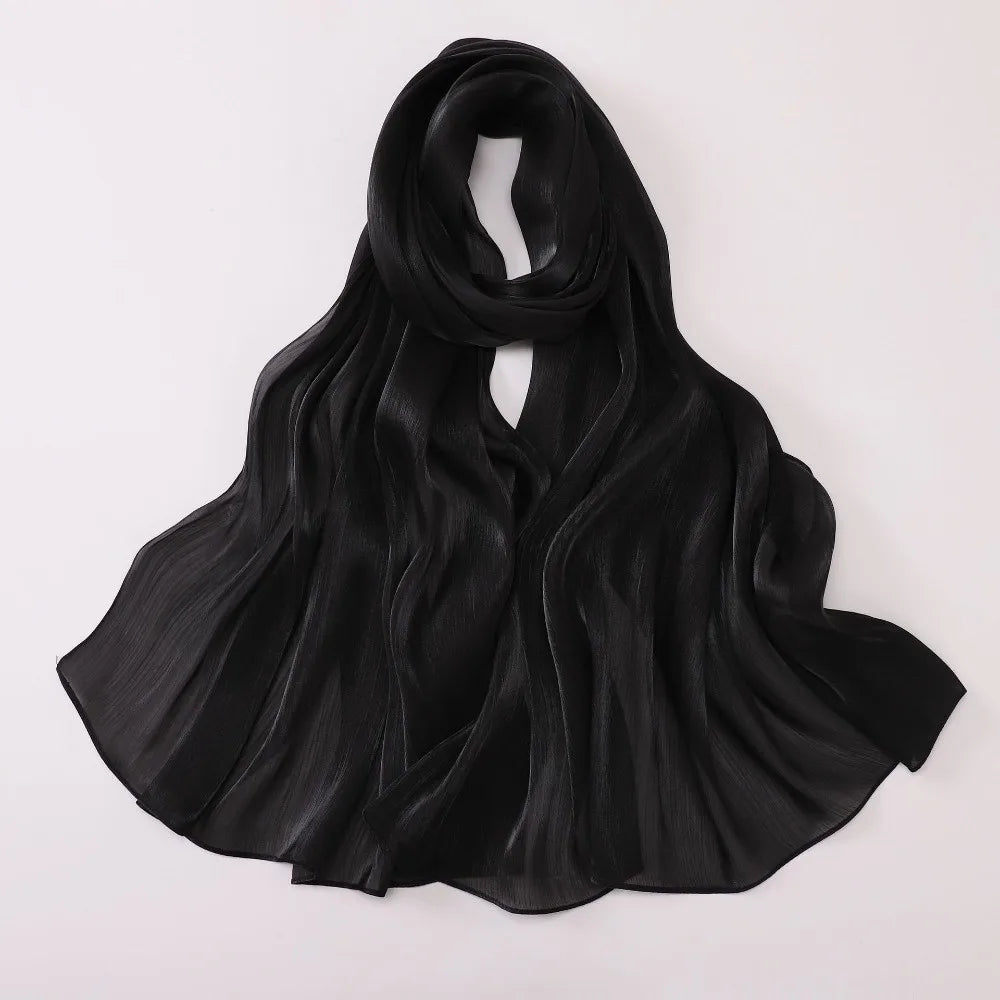 Women's Solid Chiffon Hijab Long Scarf Shawl – Sheer & Soft