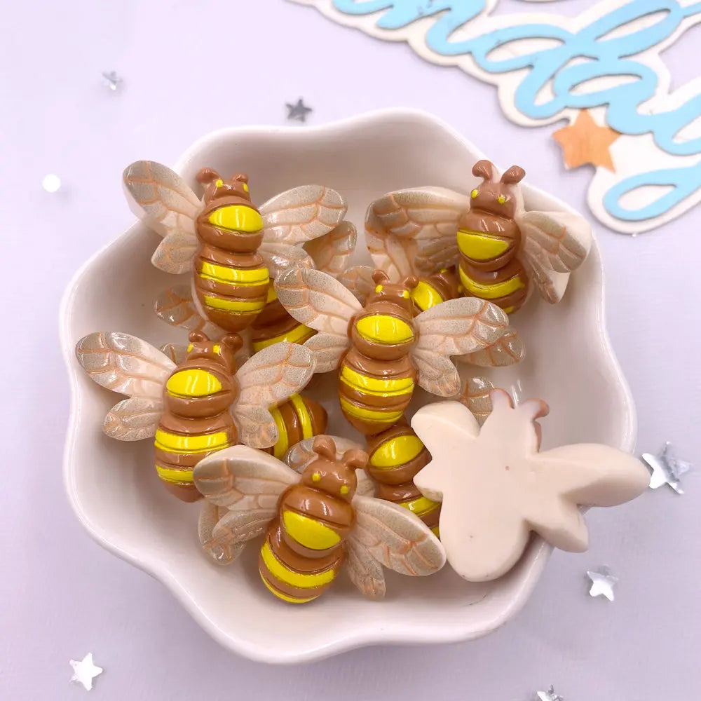 6-Piece Resin Insect Figurines – Flat Back DIY Craft Decor