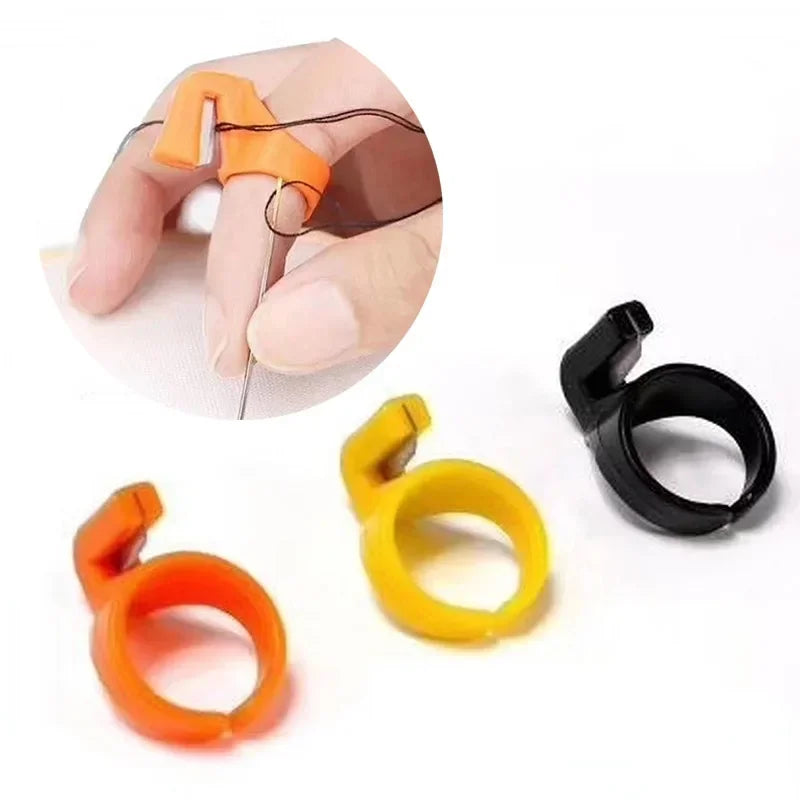 3-Pack Finger Ring Thread Cutter Thimble – Sewing Tool Set