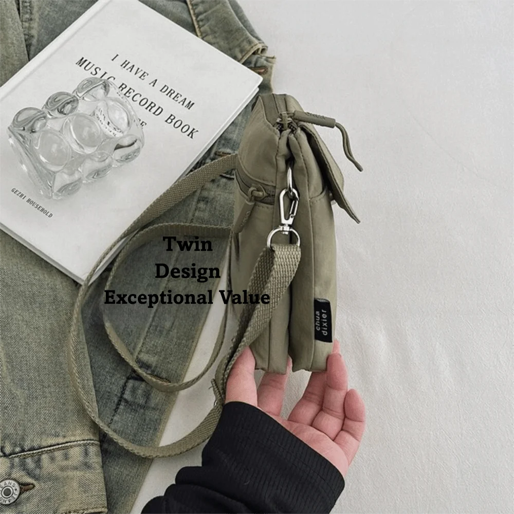 Mini Nylon Crossbody Bag – Lightweight Adjustable Shoulder Bag