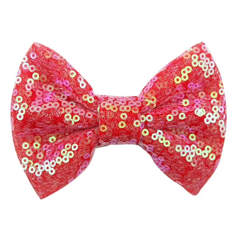 5-Pack Glitter Sequin Hair Bows – DIY Girls Hair Accessories
