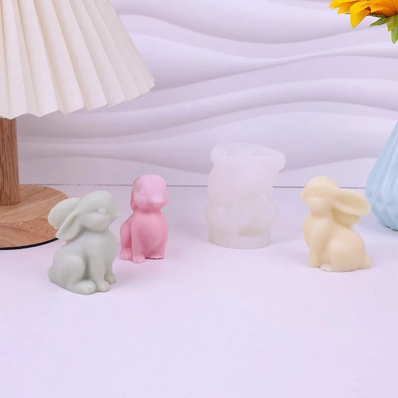 3D Smile Rabbit Silicone Mold – Candle Soap Resin DIY Craft