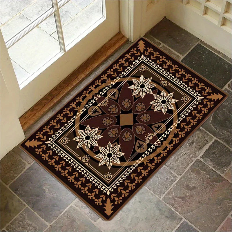 Vintage Mandala Doormat – Boho Non-Slip Entryway & Kitchen Rug