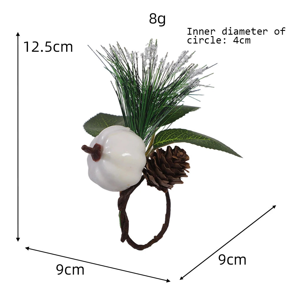 Christmas Napkin Rings – Pine Cone, Bow & Berry Holiday Decor
