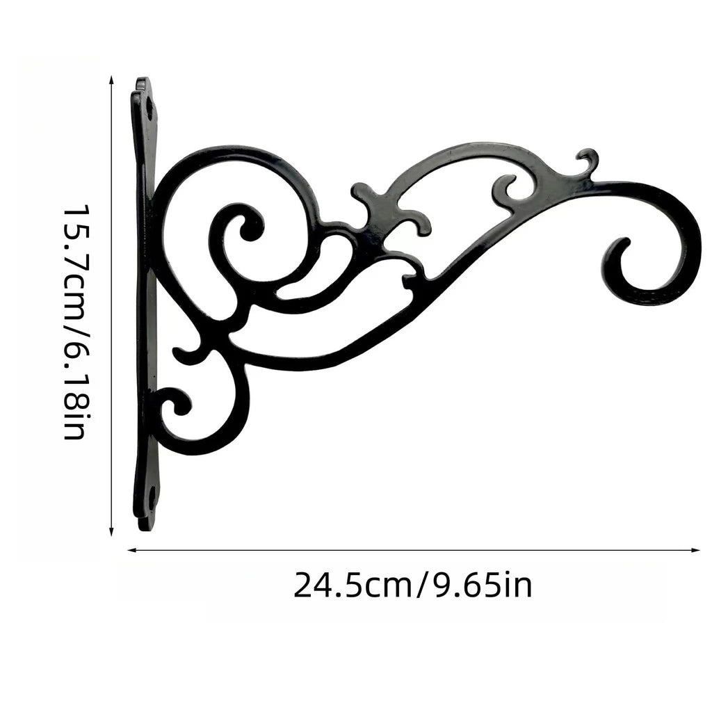 Wrought Iron Scroll Wall Hook 2-Pack | Garden & Balcony