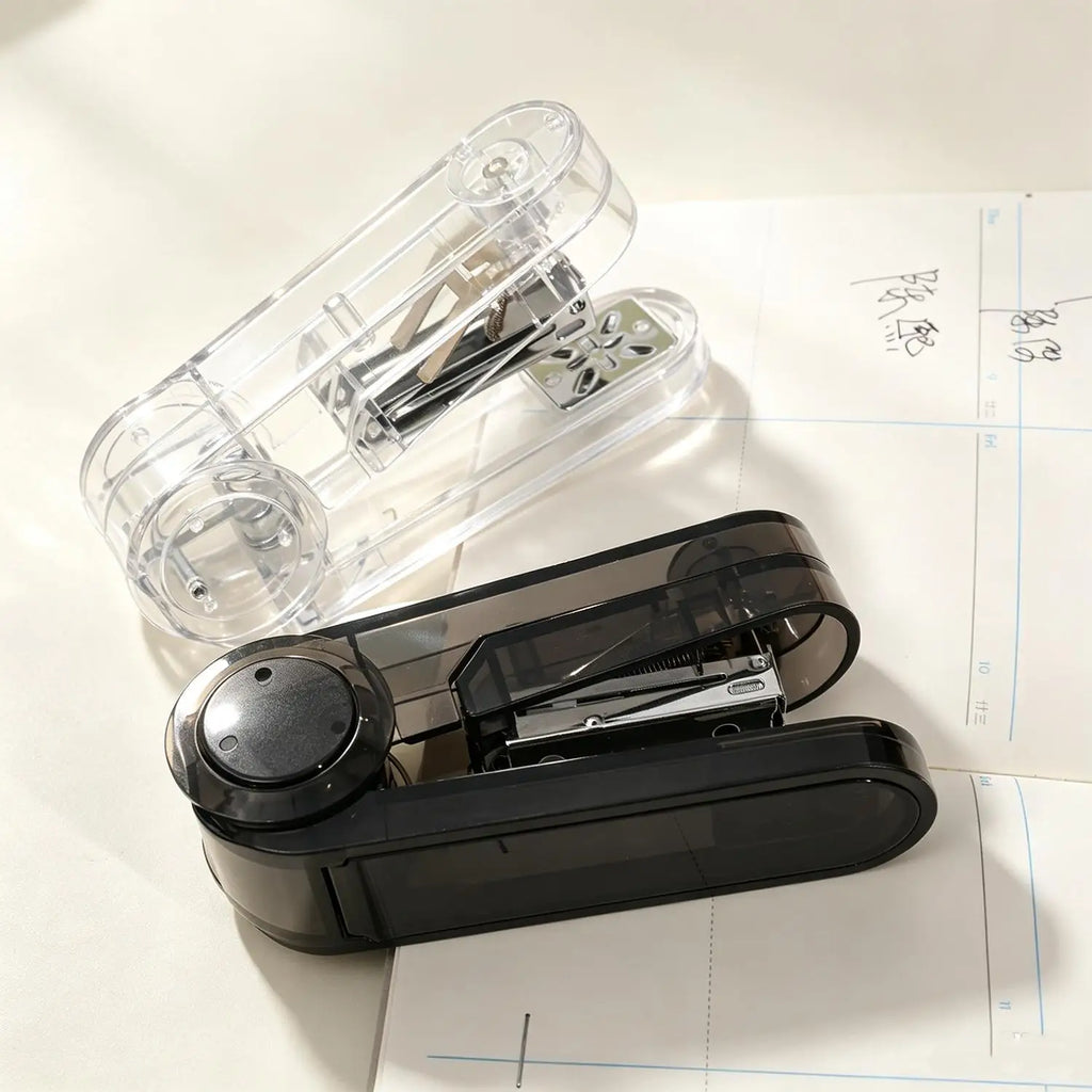 Transparent Rotatable Mini Stapler | 25-Sheet Notebook Binder