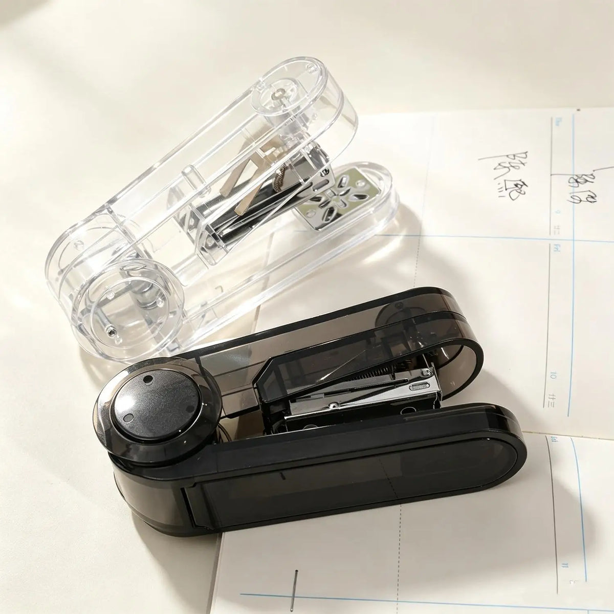 Transparent Rotatable Mini Stapler | 25-Sheet Notebook Binder