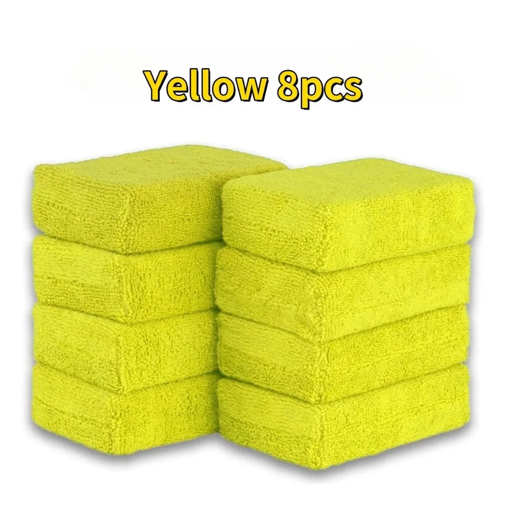 8-Pack Microfiber Car Wax Applicator Pads – Soft Foam Detailing