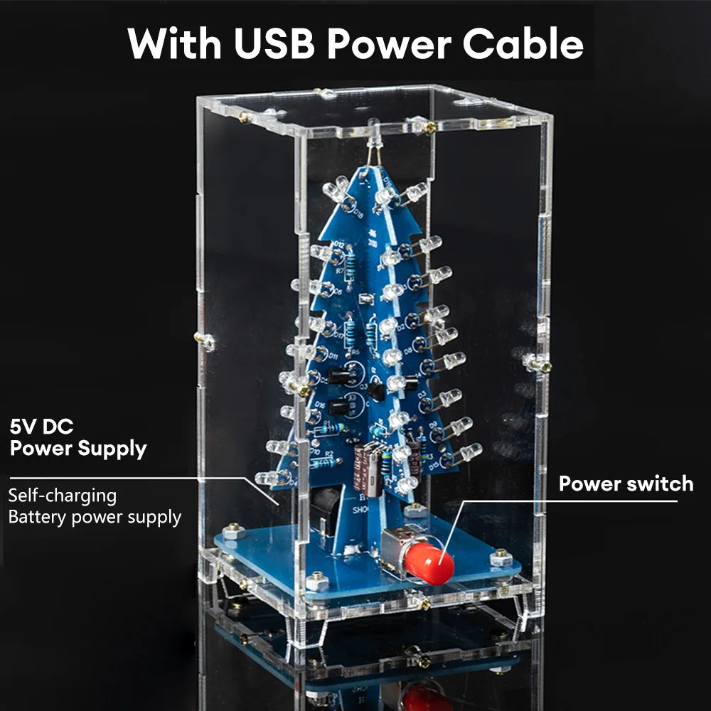 DIY Multicolour LED Christmas Tree Soldering Kit – DC 5V