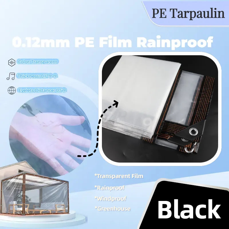 0.12mm Transparent PE Tarpaulin – Waterproof Garden Cover