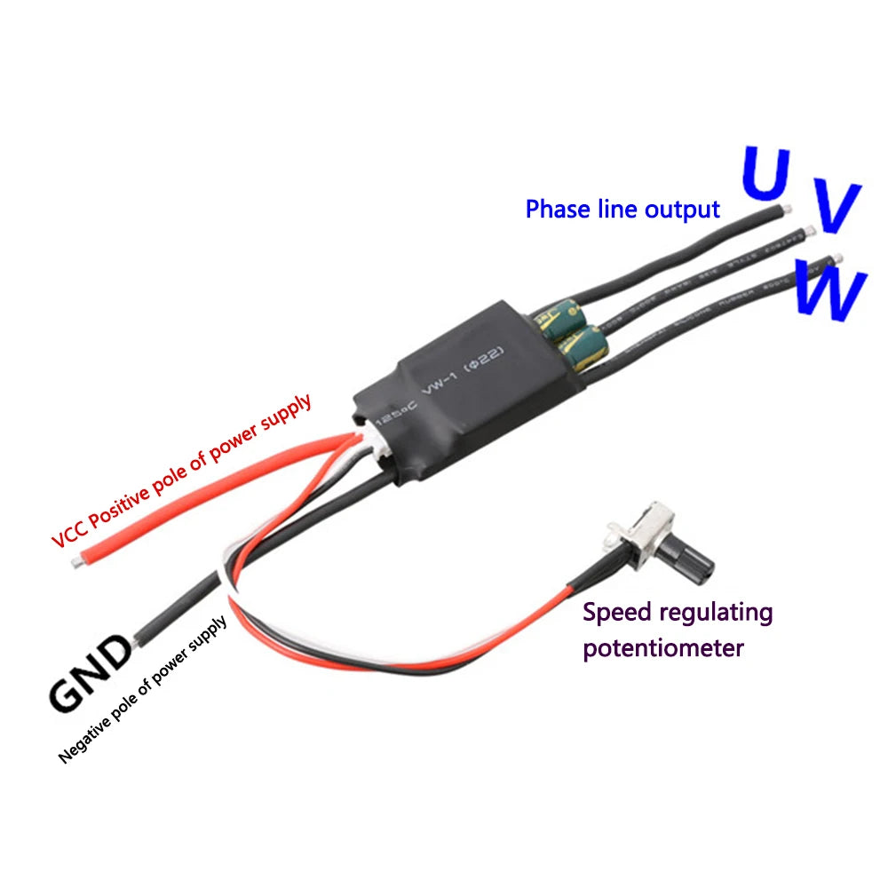 200W BLDC 3-Phase Brushless Motor Driver Board DC 7-24V