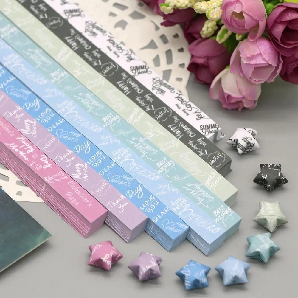 540-Sheet Colorful Star Origami Paper Strips – DIY Craft Kit