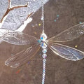 Dragonfly Suncatcher Pendant – Metal Wings & Crystal Window Decor