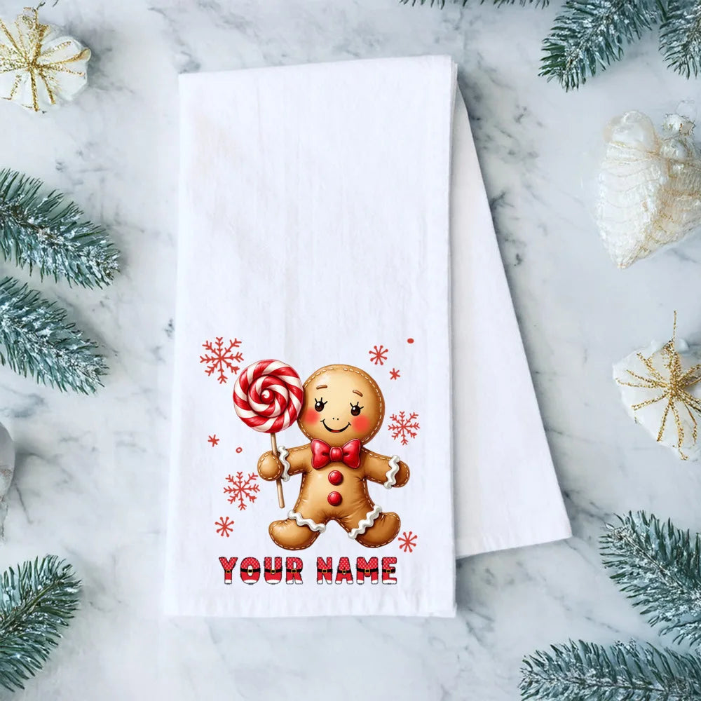 Personalized Christmas Tea Towel – Festive Holiday Kitchen Gift