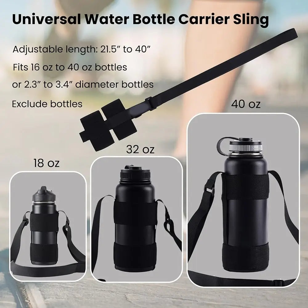 Adjustable Water Bottle Carrier Sling – Hands-Free Shoulder Strap