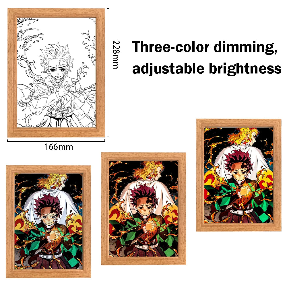 Tanjiro Kamado LED Night Light Frame | Demon Slayer Anime Lamp