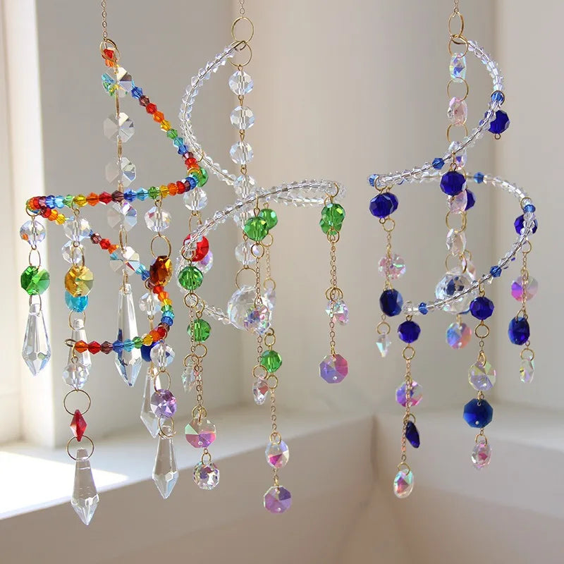Spiral Crystal Sun Catcher – Colorful Rainbow Prism Decor