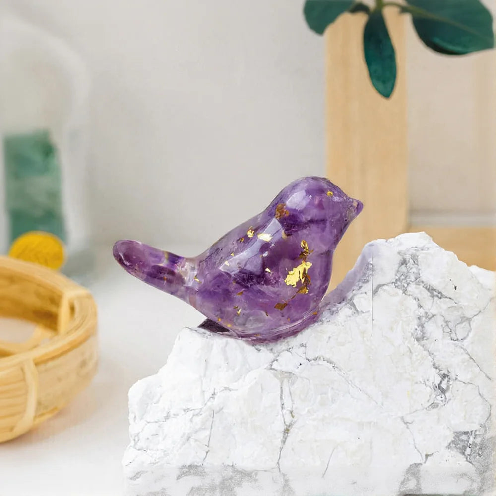 Natural Crystal Bird Statue | Reiki Feng Shui Figurine Décor