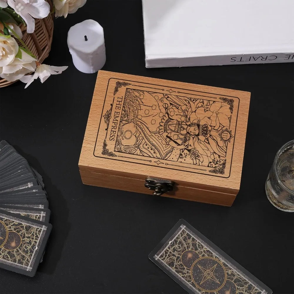 The Empress Engraved Beech Wood Tarot & Jewelry Storage Box