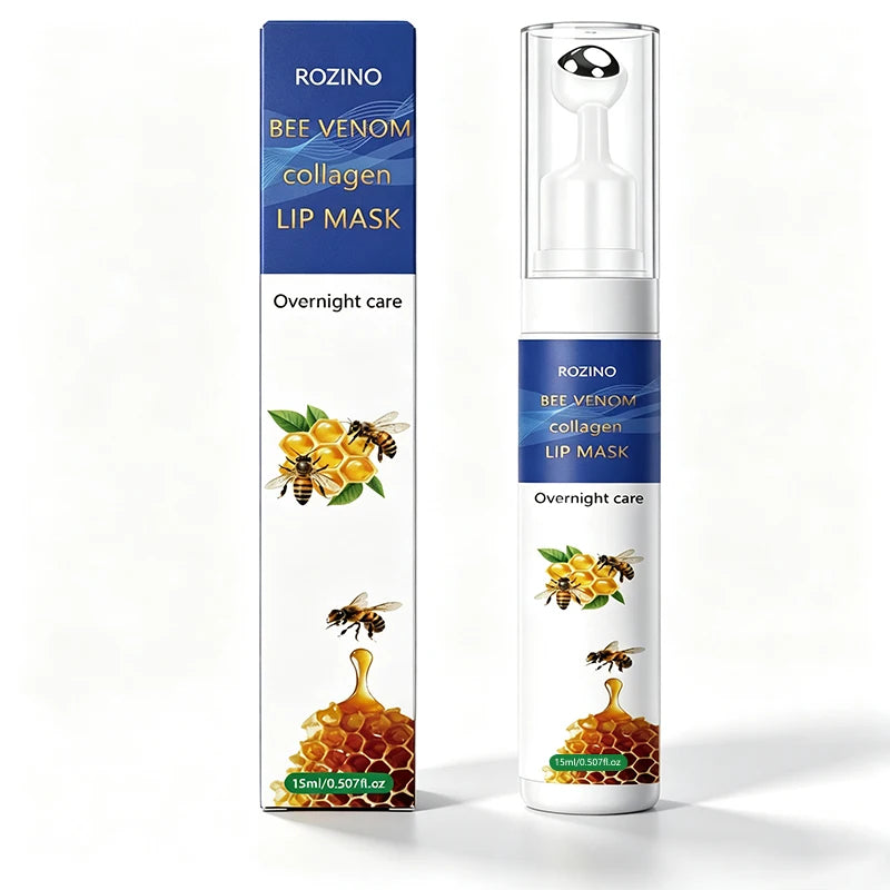 ROZINO Bee Venom Collagen Lip Mask | 360° Roll-On Plumper