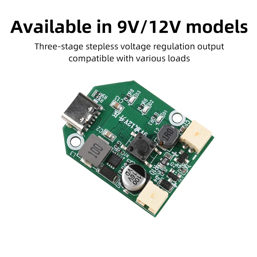 DC 9V/12V 3-Speed Brushless Fan Circuit Board | Type-C USB