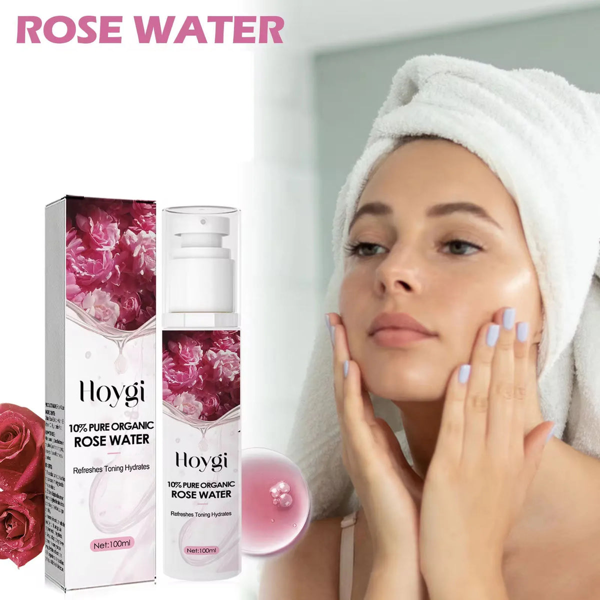 Hoygi Rose Water Facial Toner – Hydrating Pore-Minimizing Serum
