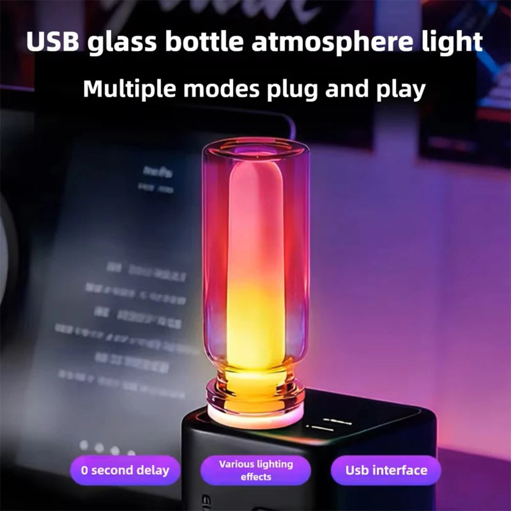 USB LED Flame Candle Ambient Light – Car & Home Décor