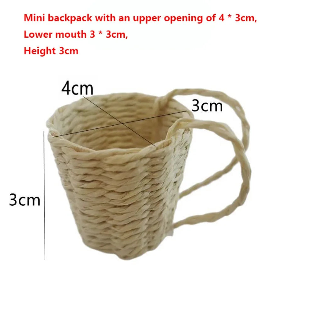 Miniature Hand-Woven Basket for BJD & Ob11 Dollhouse Decor