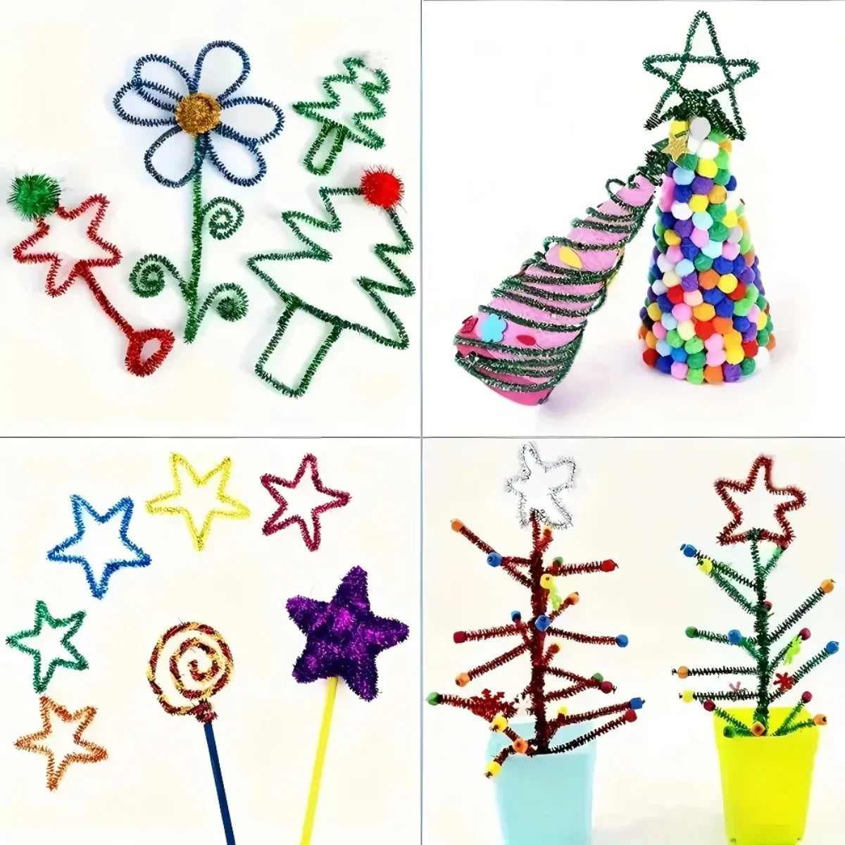 Sparkling Plush Pipe Cleaners 100-Pack | DIY Craft Wires
