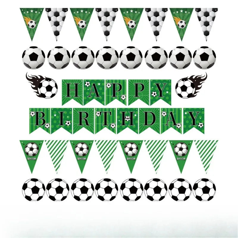 Soccer Birthday Banner Bunting Set | Football Party Decorations