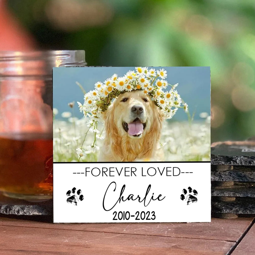 Personalized Pet Memorial Garden Stone with Custom Photo