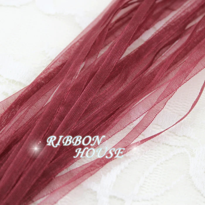 Wine Red 3mm Organza Ribbon – 40 Meters Gift & Craft Ribbon