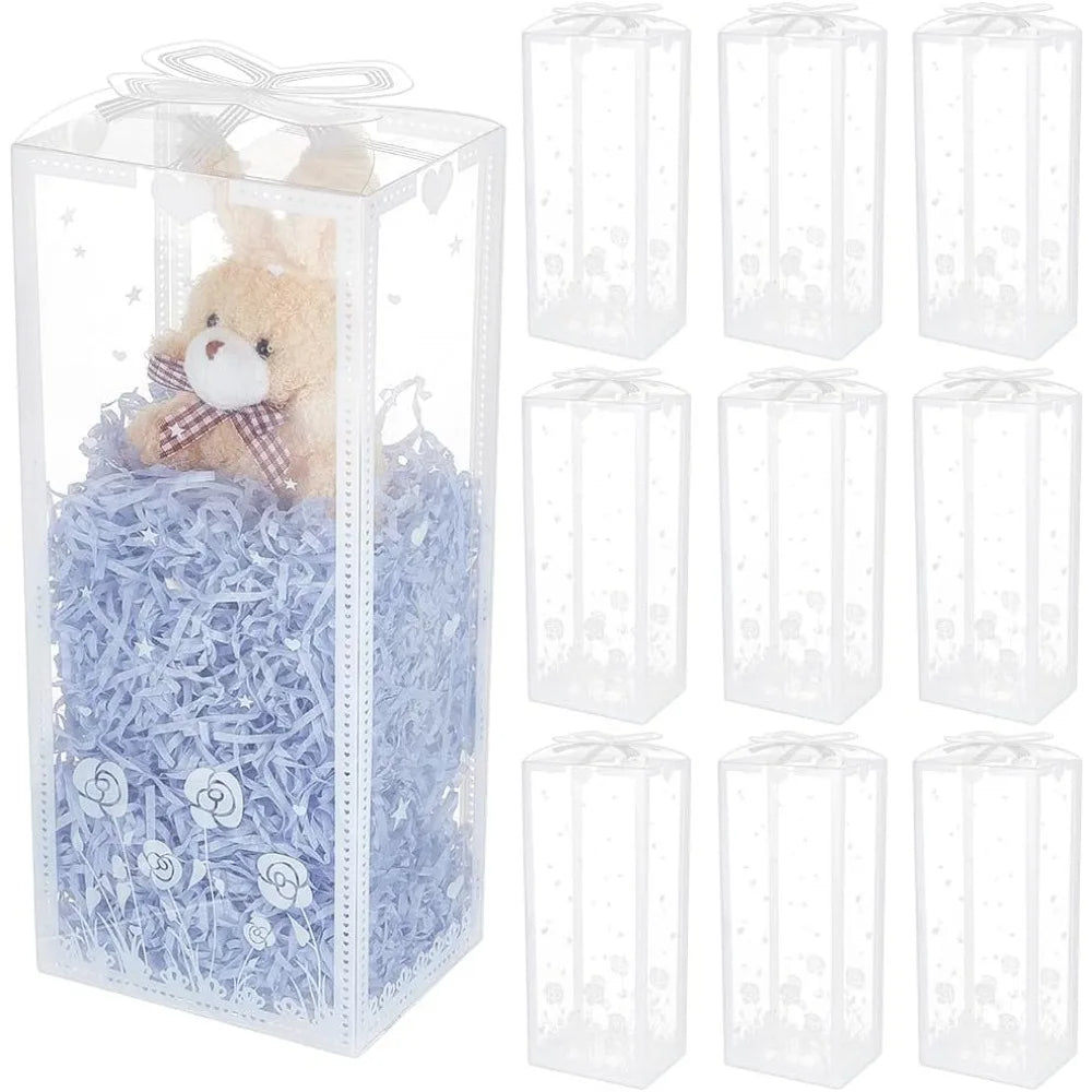 10-Pack Clear PVC Gift Boxes with Bowknot | Wedding & Party