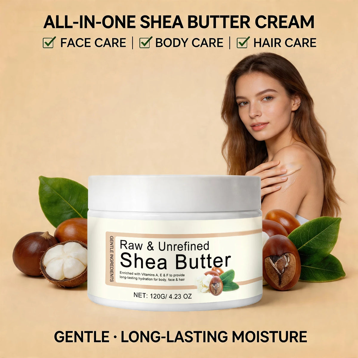 Shea Butter Moisturizing Cream – Face, Body & Hair Balm