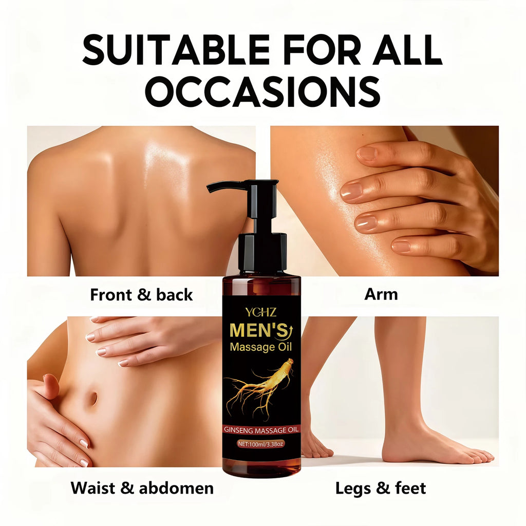 Ginseng Massage Oil | Hyaluronic Acid, Vitamin E & Shea Butter