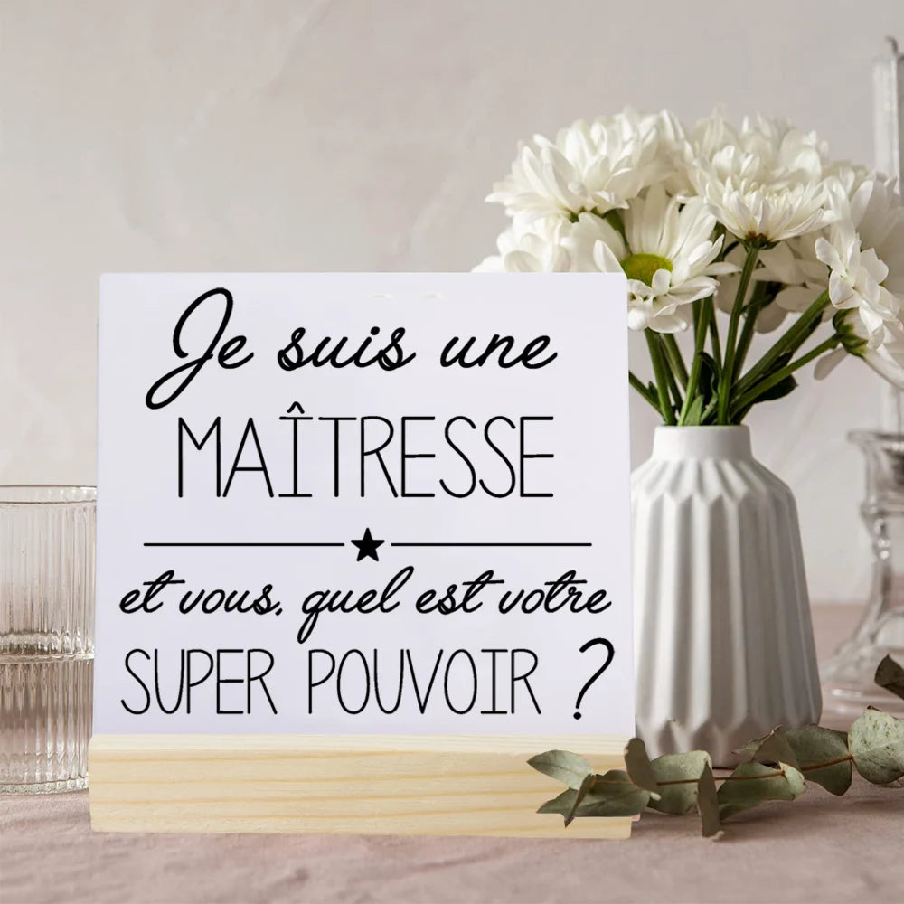 Merci Maîtresse Ceramic Plaque Sign – Teacher Thank You Gift