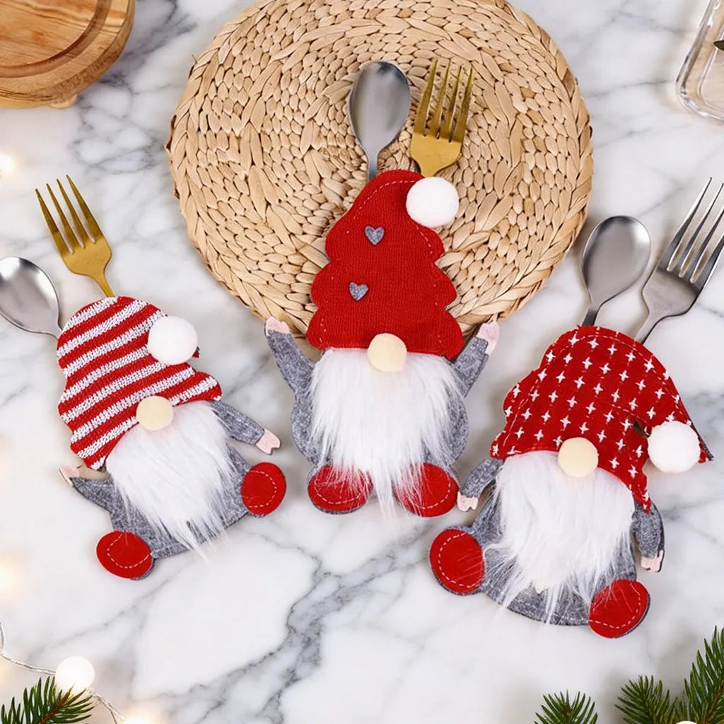 Christmas Faceless Doll Cutlery Cover | Holiday Table Décor