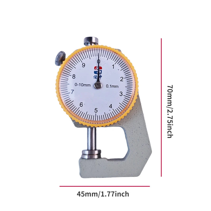 0–10mm Dial Leather & Paper Thickness Gauge | Leathercraft Tool