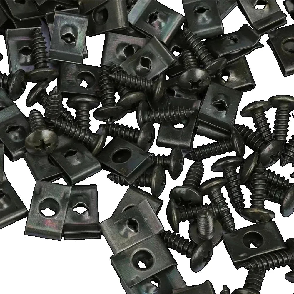 U-Shape Self-Tapping Screws 100pcs – Zinc Plated Car Fastener