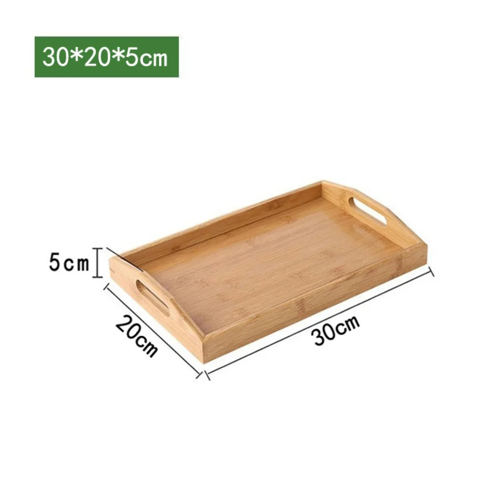 Retro Bamboo Wood Rectangular Storage Tray – Tea & Home