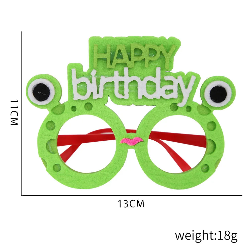 Kids Birthday Cartoon Animal Felt Glasses – Fun Party Props