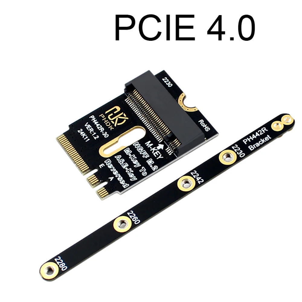 M.2 A+E to M-Key NVMe PCIe 4.0 WiFi Adapter Extend Card