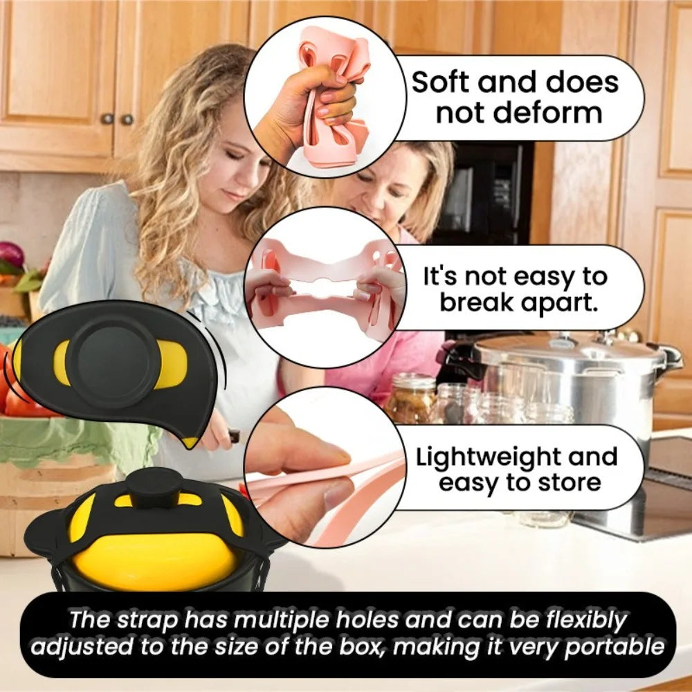 Silicone Pot Lid Fixing Strap – Heat-Resistant Elastic Band