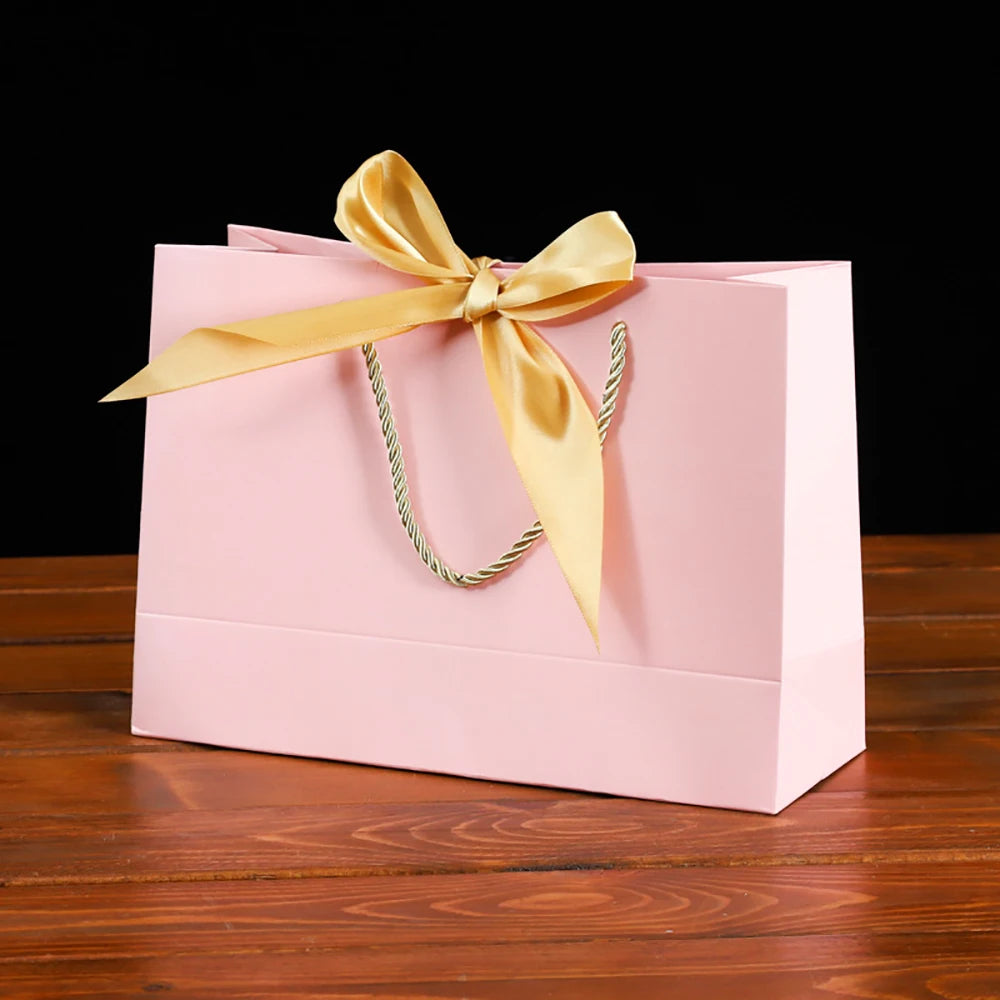 Paper Gift Bags with Ribbon Bow & Handle | Party & Wedding