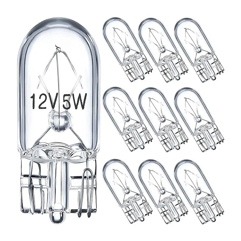 10-Pack T10 W5W 194 501 Halogen Bulbs 12V 5W – Car Lights